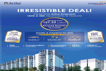 Get assured rentals for 2 years by booking home at Artha Emprasa in Bangalore